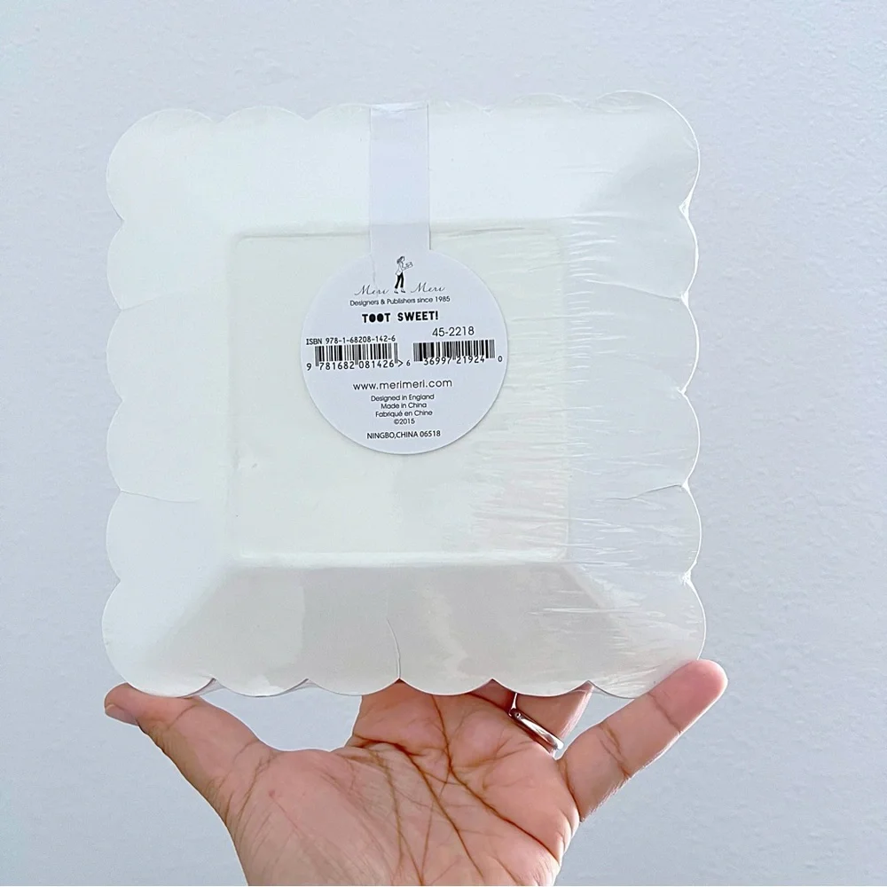MERI MERI 12 Medium Square Picado FIESTA Themed Party Disposable Paper Plates